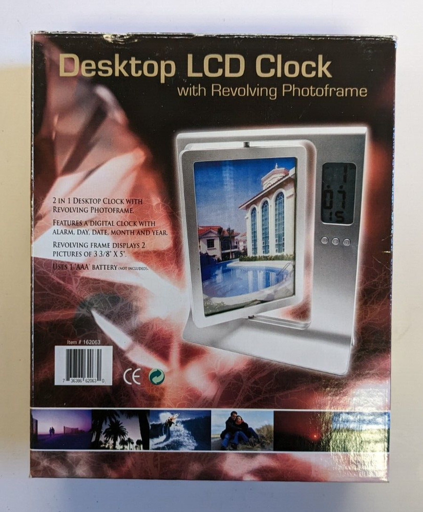 Desktop Lcd Clock with Revolving Photoframe