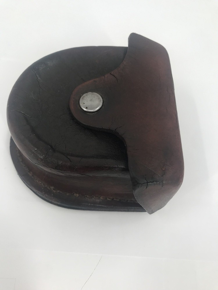 Vintage Leather Compass Belt Holder Case Brown