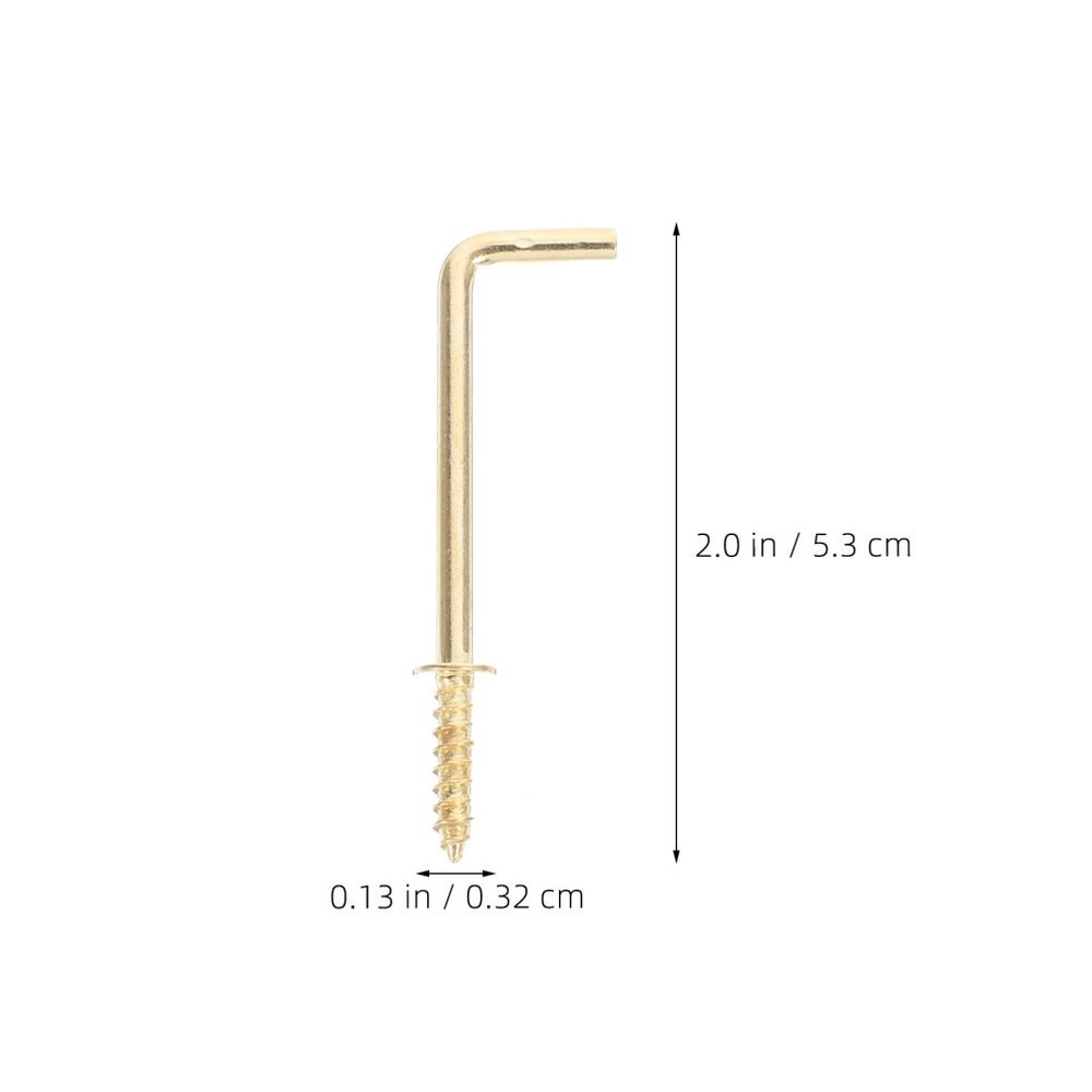 30 Pcs Right Angle Hook Shape for Hanging Workplace Hooks L-shaped Screw