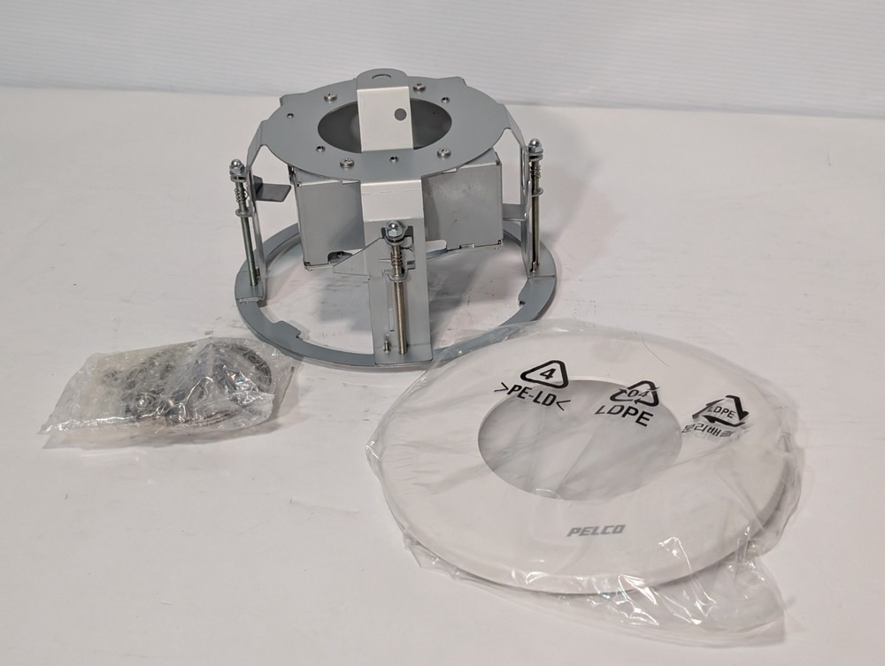 Pelco CCTV Flush Security Camera Mounting Housing Kit for Ceiling White Plate