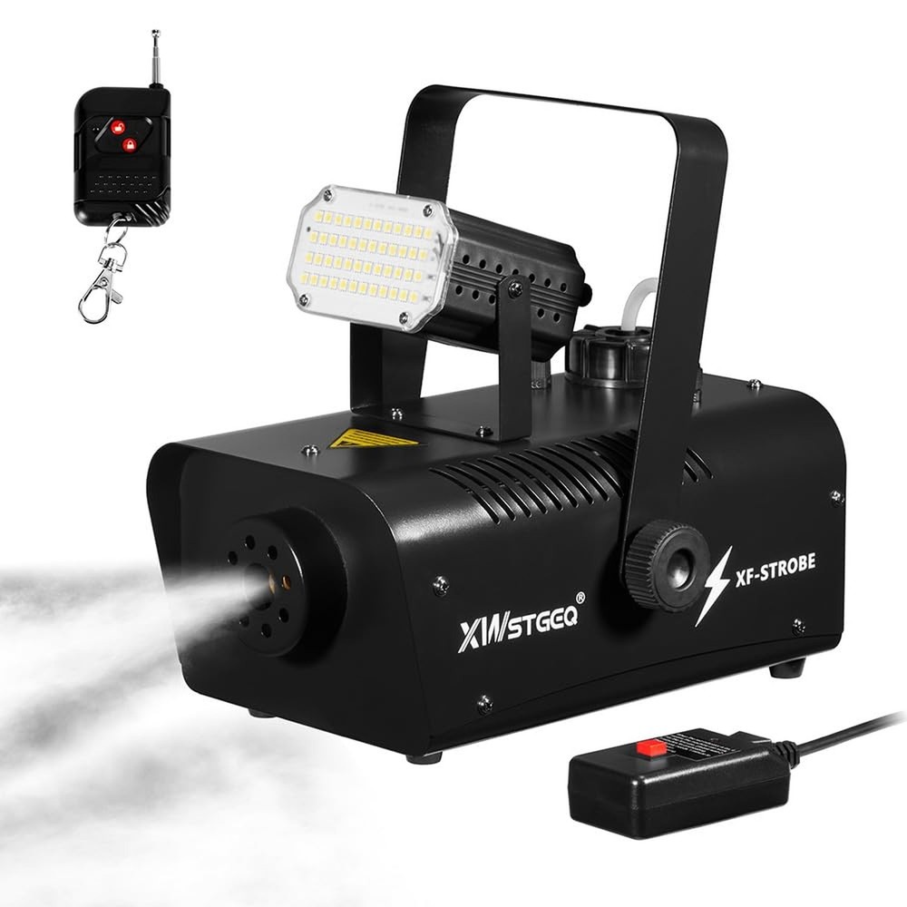Fog Machine 1000W with Strobe Light, Wireless Remote, Perfect for Halloween, ...