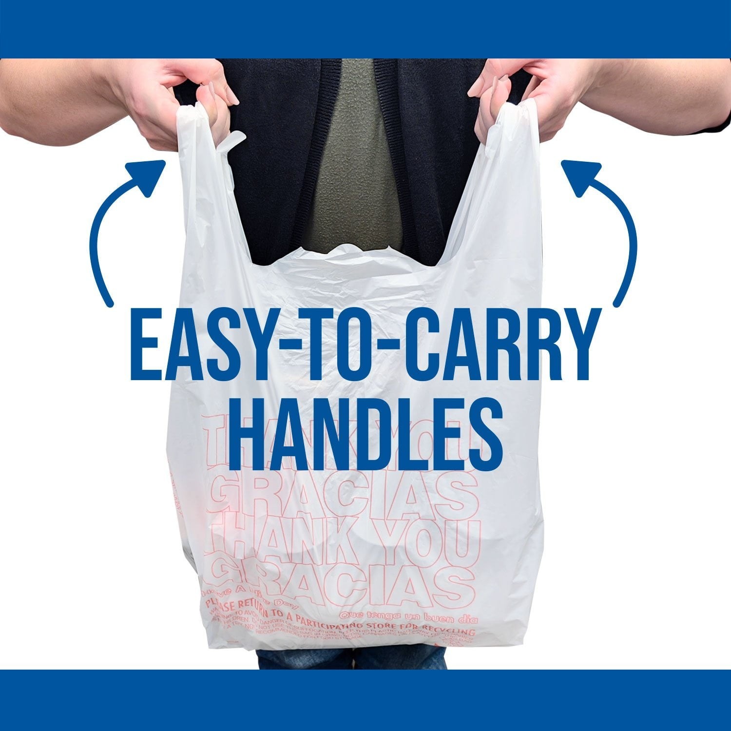 T-Shirt Carry Out Bags 11.5" x 6.5" x 22" 1,000 Counts.