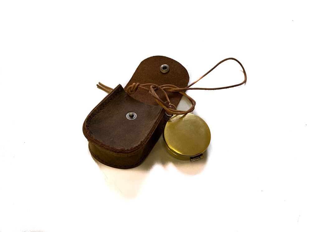 Traditional Nautical Compass Marine Pocket Antique Compass & Leather Case