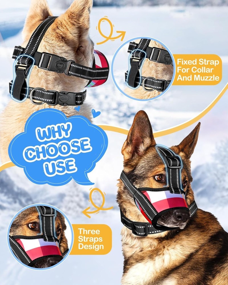 Bistup Extra Small Snout Soft Dog Muzzle w/ Collar 4 Biting, Barking & Chewing