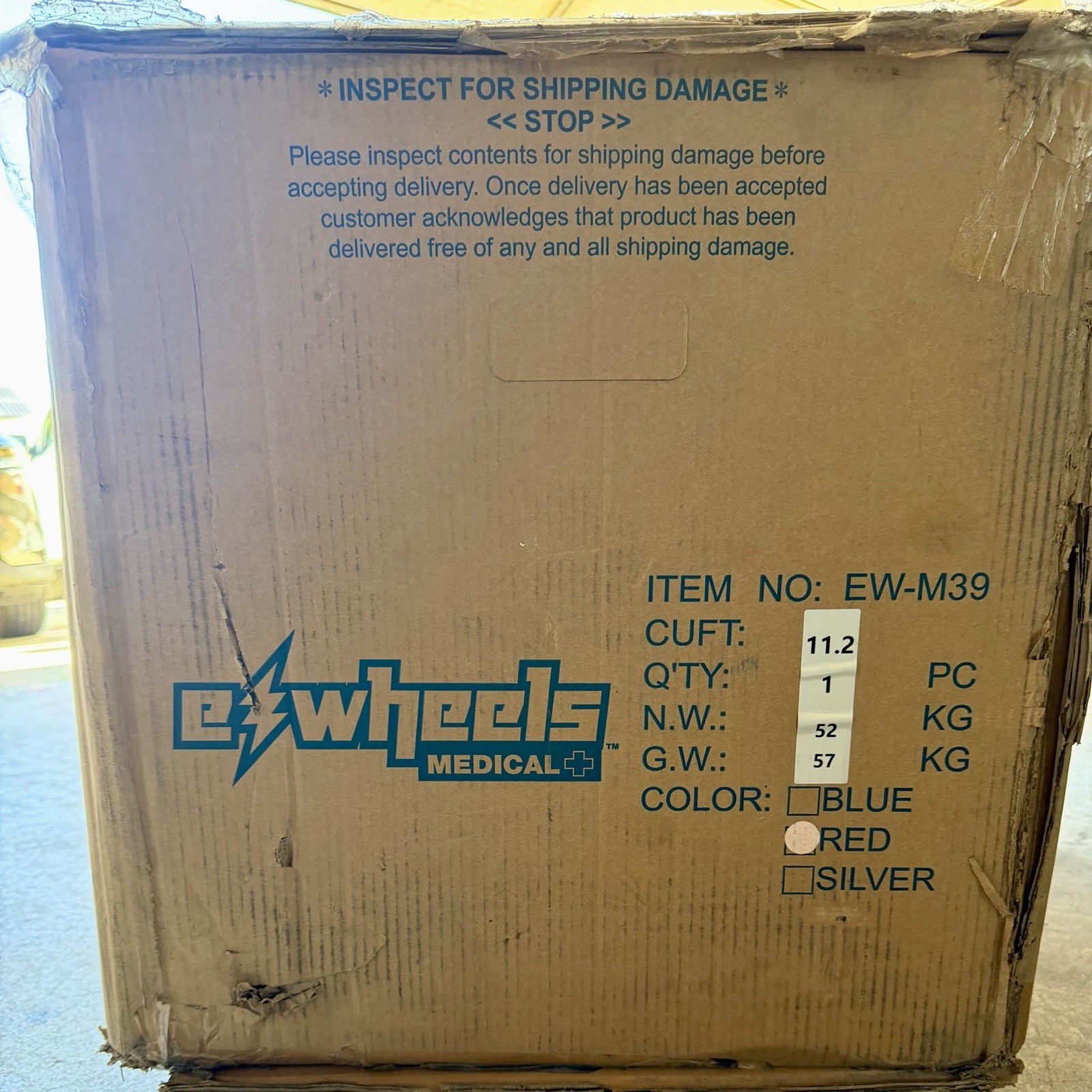 🚨 Brand New E-Wheels EW-M39 Mobility Scooter – Red – Never Used (Still in Box!)