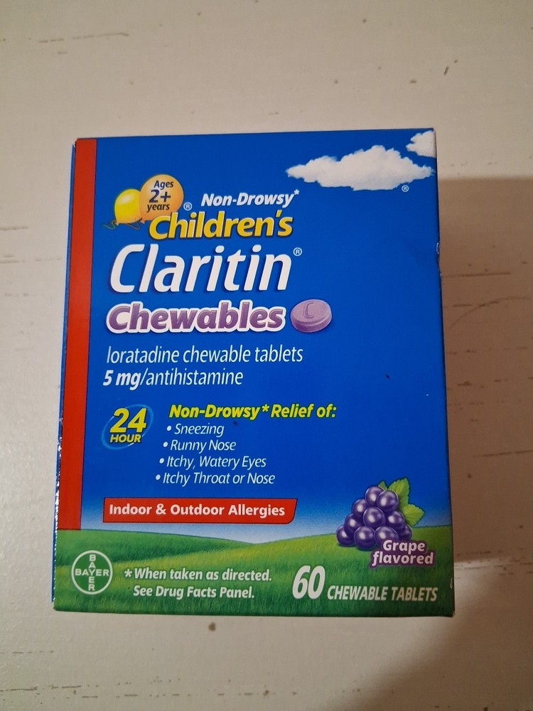 Claritin Grape Chewables 60 Ct Grape Exp 8/26