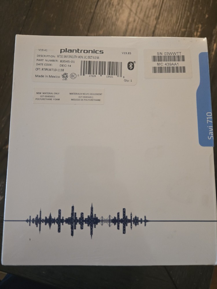 Plantronics Savi 710 Wireless Headset System Multi-Device Noise-Cancel