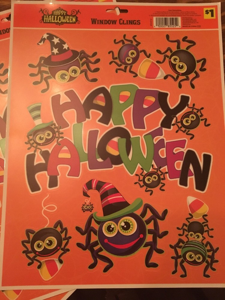Happy Halloween Window Clings 3 Sheets Total