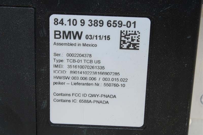 Used Telematics Interface Module fits: 2016 Bmw X3 Communication telematics cont