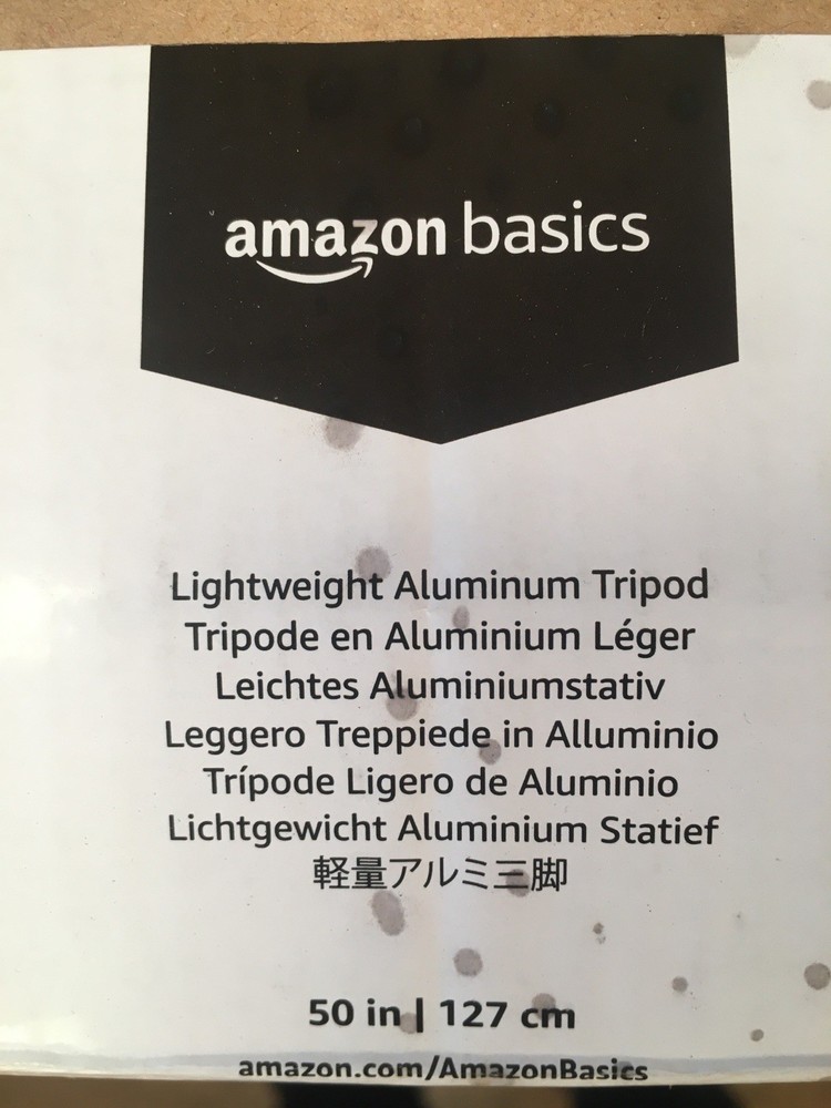Amazon Basics 50-inch Lightweight Portable Camera Mount Tripod Stand.