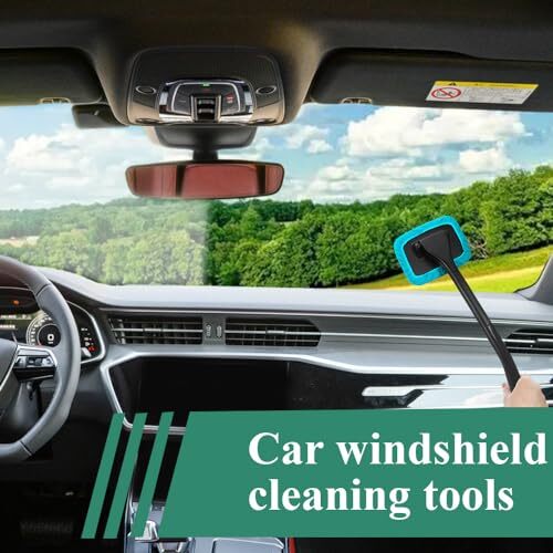 Car Windshield Cleaning Tool, Microfiber Window Cleaner with 4 Washable and