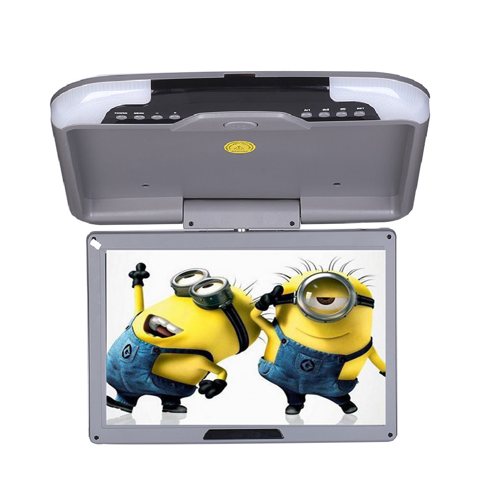 13'' Wide LCD TFT Car Ceiling Flip Down Monitor Auto Roof Mount TV Grey US