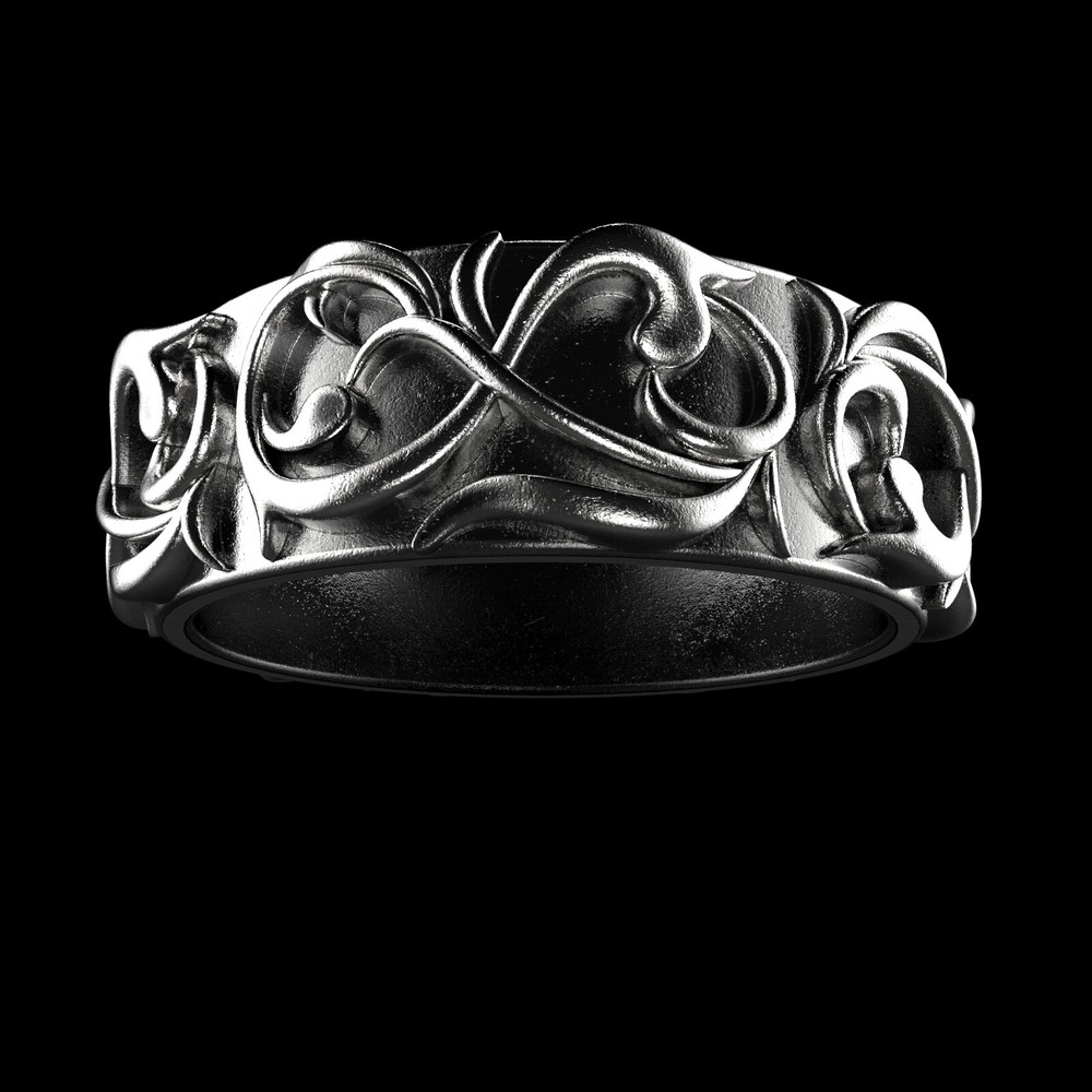 Pattern Ring Band Gothic Badass Bikers Men Ring Model-ETS1 3D print model.