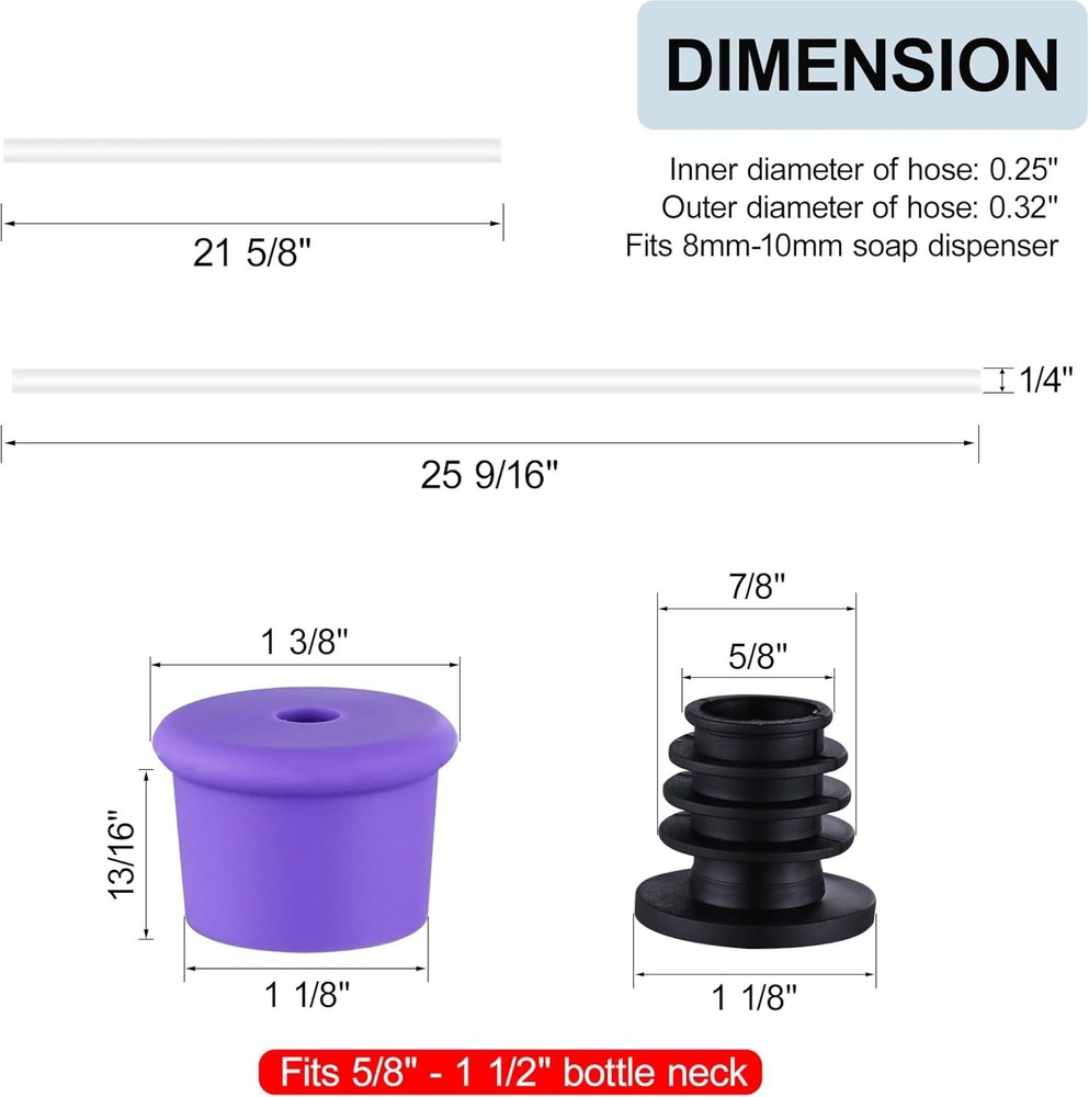 Durable 47” Silicone Soap Dispenser Tube Kit - Effortless Under-Sink Solution