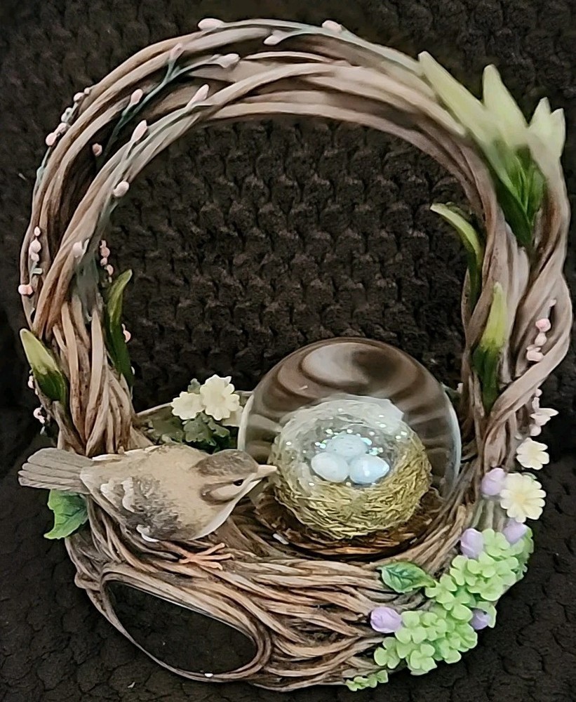 Things Remembered Musical Snow Globe Basket  Easter Ceramic Engravable Heavy