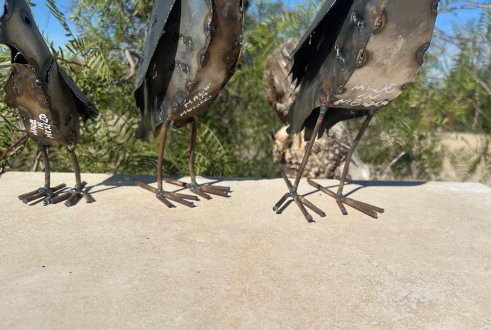 Handcrafted Rustic Metal Quail Yard Art
