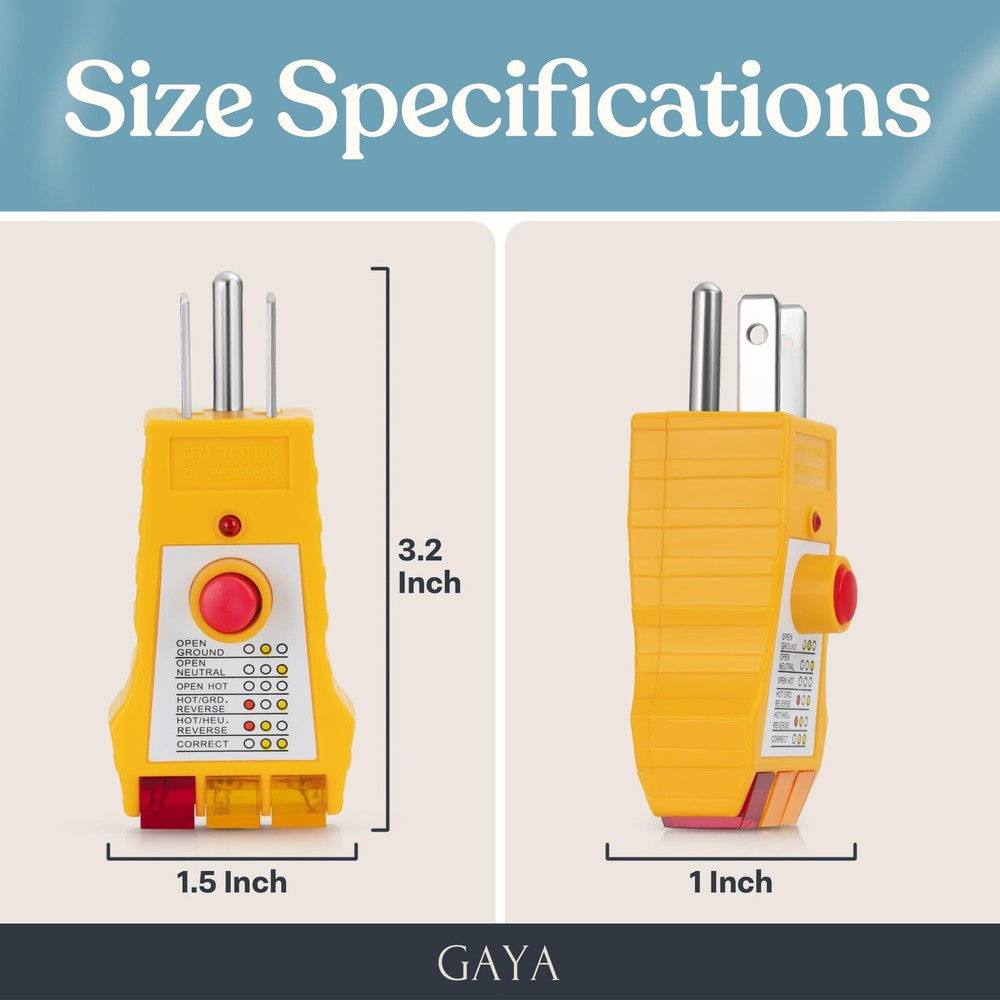 GAYA Grounding Outlet Tester Earthing for Small,