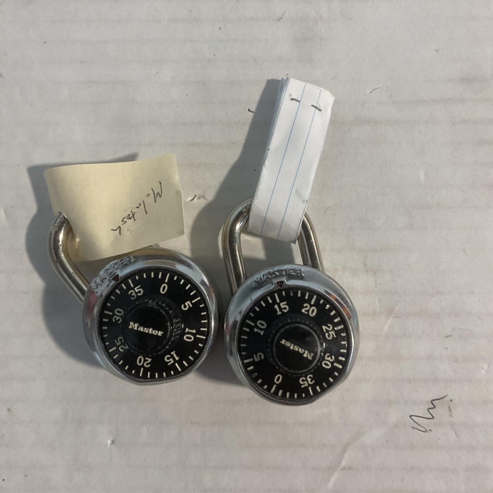 2 Master Lock Combination Padlocks - All Tested And Combinations Work