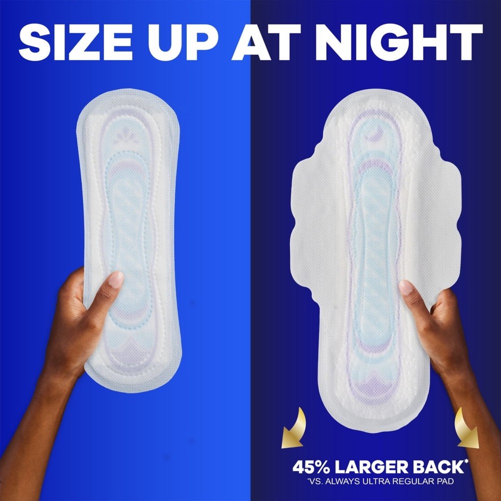 Always Ultra Thin Pads Without Wings, Size 2, Long Super Absorbency, 40 Count