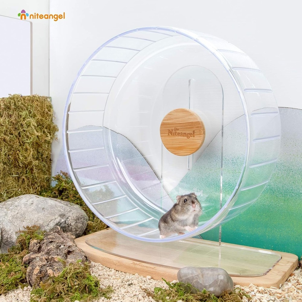 Durable Transparent Hamster Wheel with Adjustable Height for Small Breeds