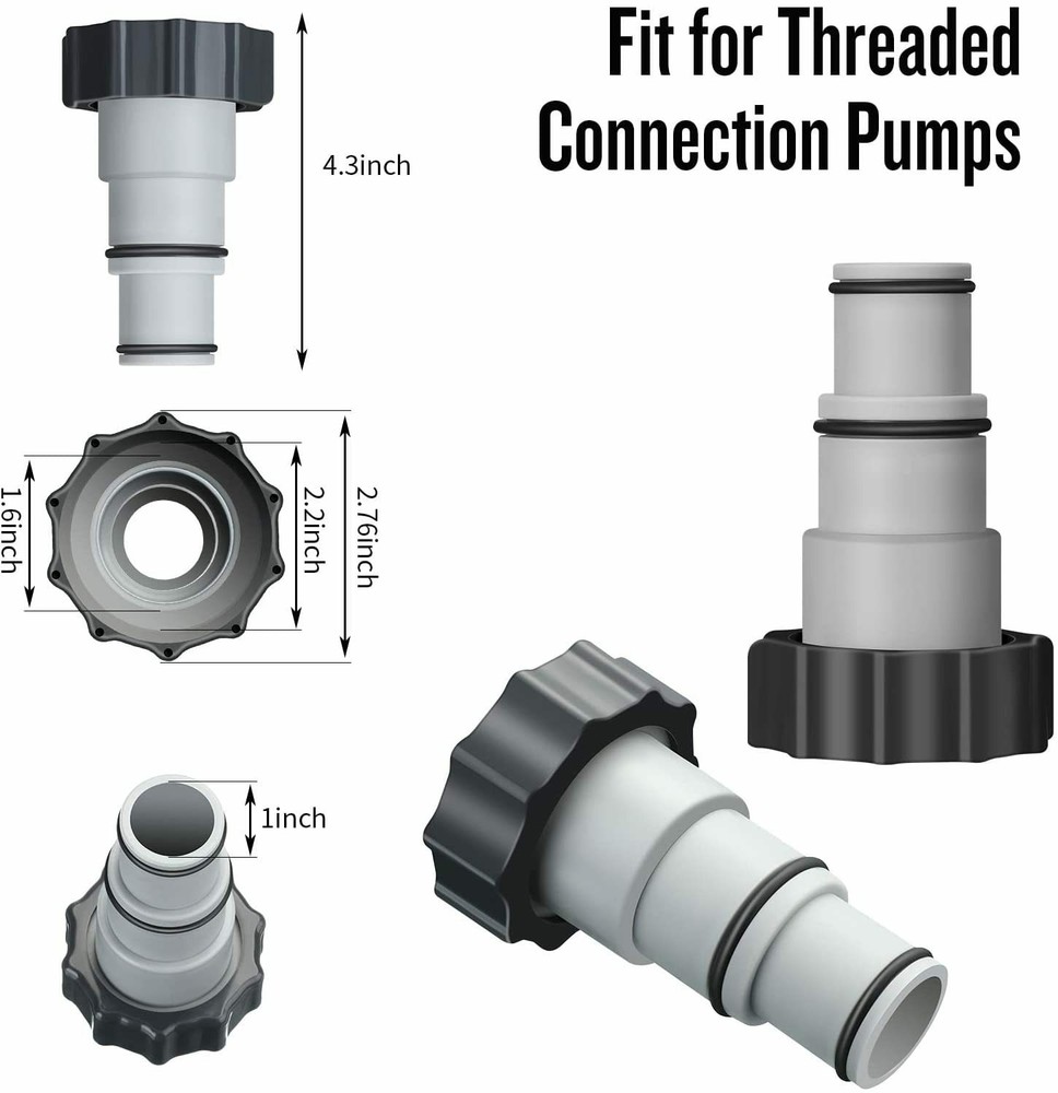 For Intex Hose Adapter A, Collar for Threaded Connection Pumps (Pair) 25007