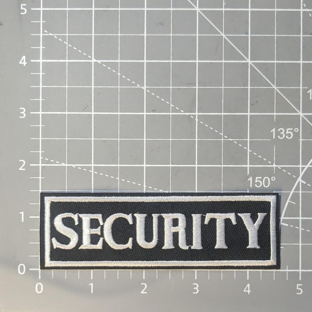 Security Guard Patch Uniform Embroidered Iron On Rectangular Patch 1.25x3"