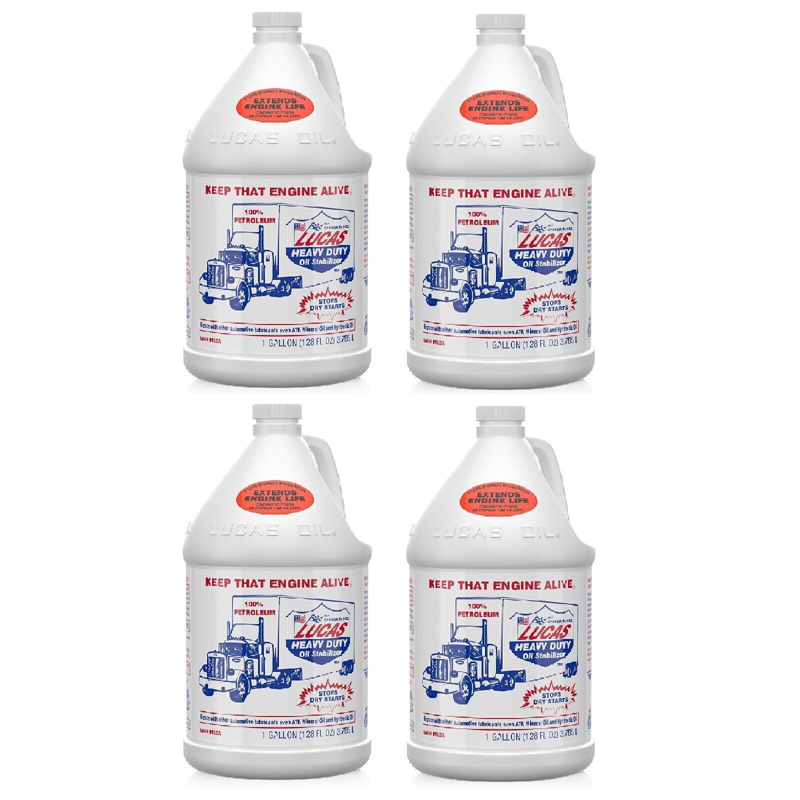 Lucas Oil Heavy Duty Petroleum Multi-Use Oil Stabilizer 1 Gallon Set of 4 10002