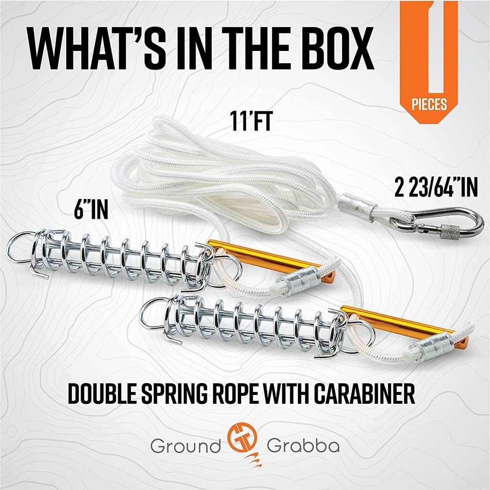 GroundGrabba Double Spring Rope with Carabiner