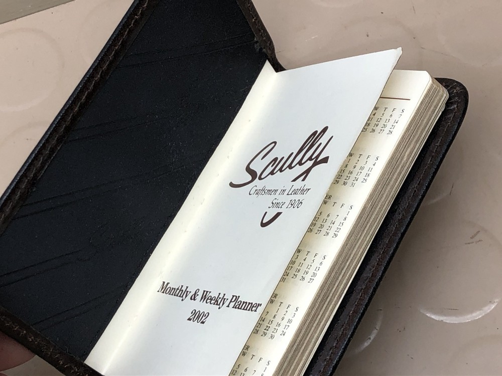 Scully Leather Planner Monthly Weekly 2002 Planner Notebook Cover - NOS