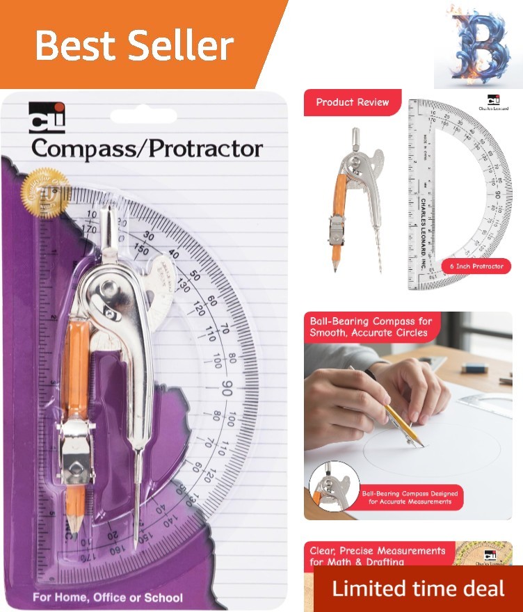 Accurate Ball Bearing Compass and Protractor Combo for Students & Professionals