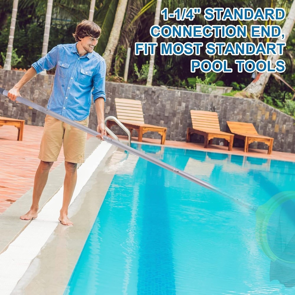 Rust-Resistant 10.5 Foot Pool Cleaning Pole - Compact & Universal Fit