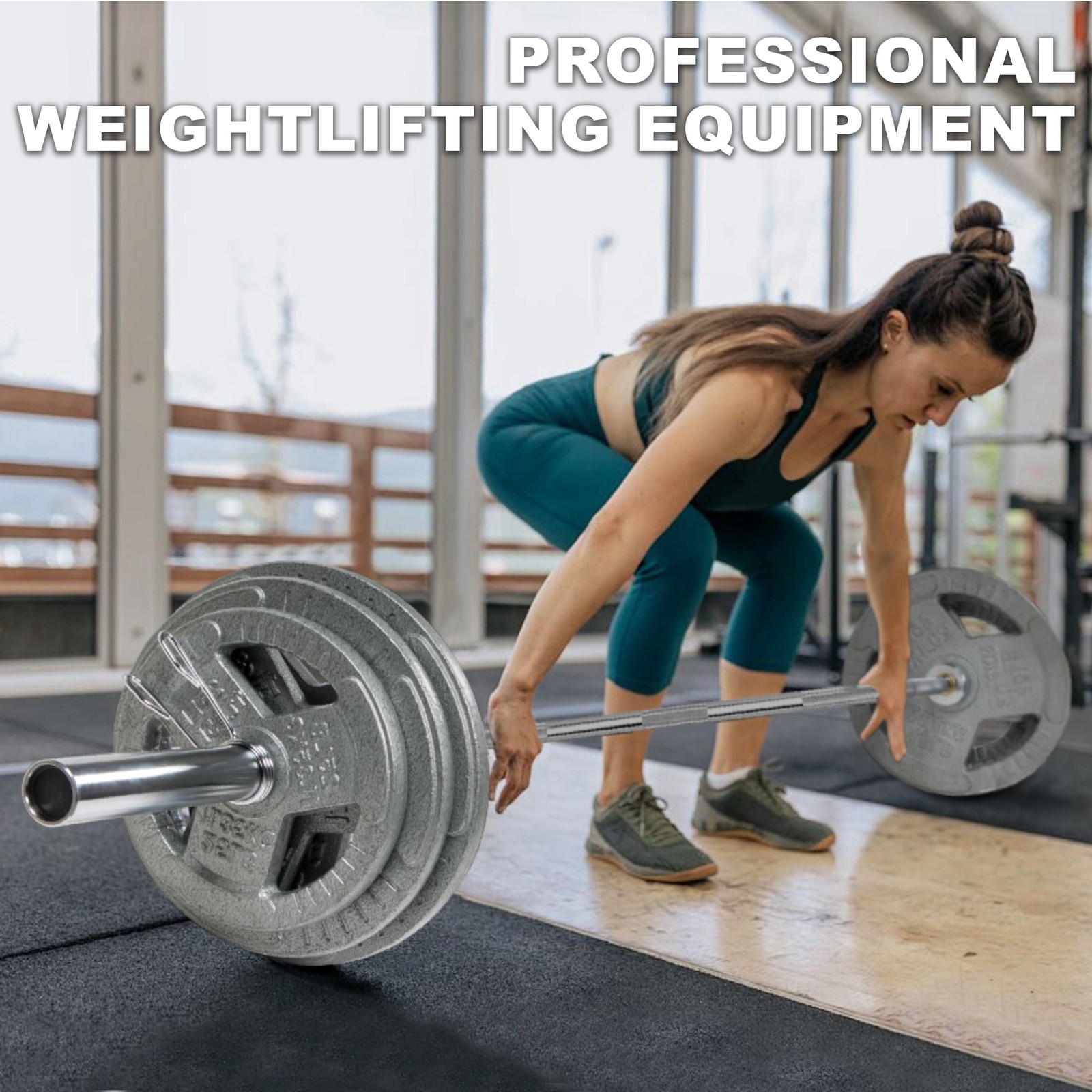 6FT Straight Olympic Barbell, Alloy Steel, 2-Inch Diameter, Silver Finish