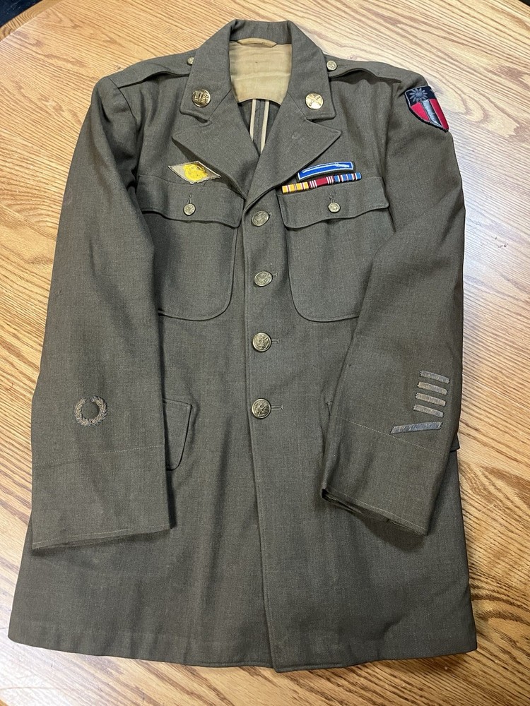 WWII CBI  Uniform Jacket Theater Made Patches & Insignia /  EIB Named
