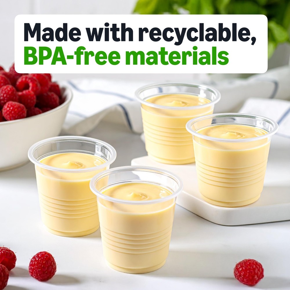Amazon Basics Mini Disposable Clear Plastic Cups, 3oz, 3oz 100 Count,