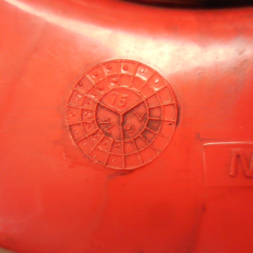 VINTAGE PLASTIC MSA RED FIRE CHIEFS HELMET