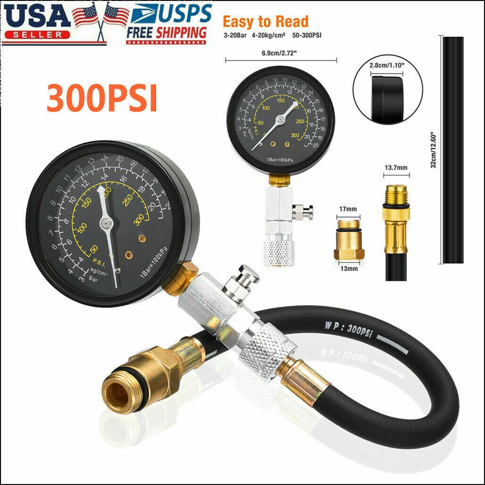 Engine Cylinder Compression Tester Testing Gauge for Motorcycle Car Auto Check