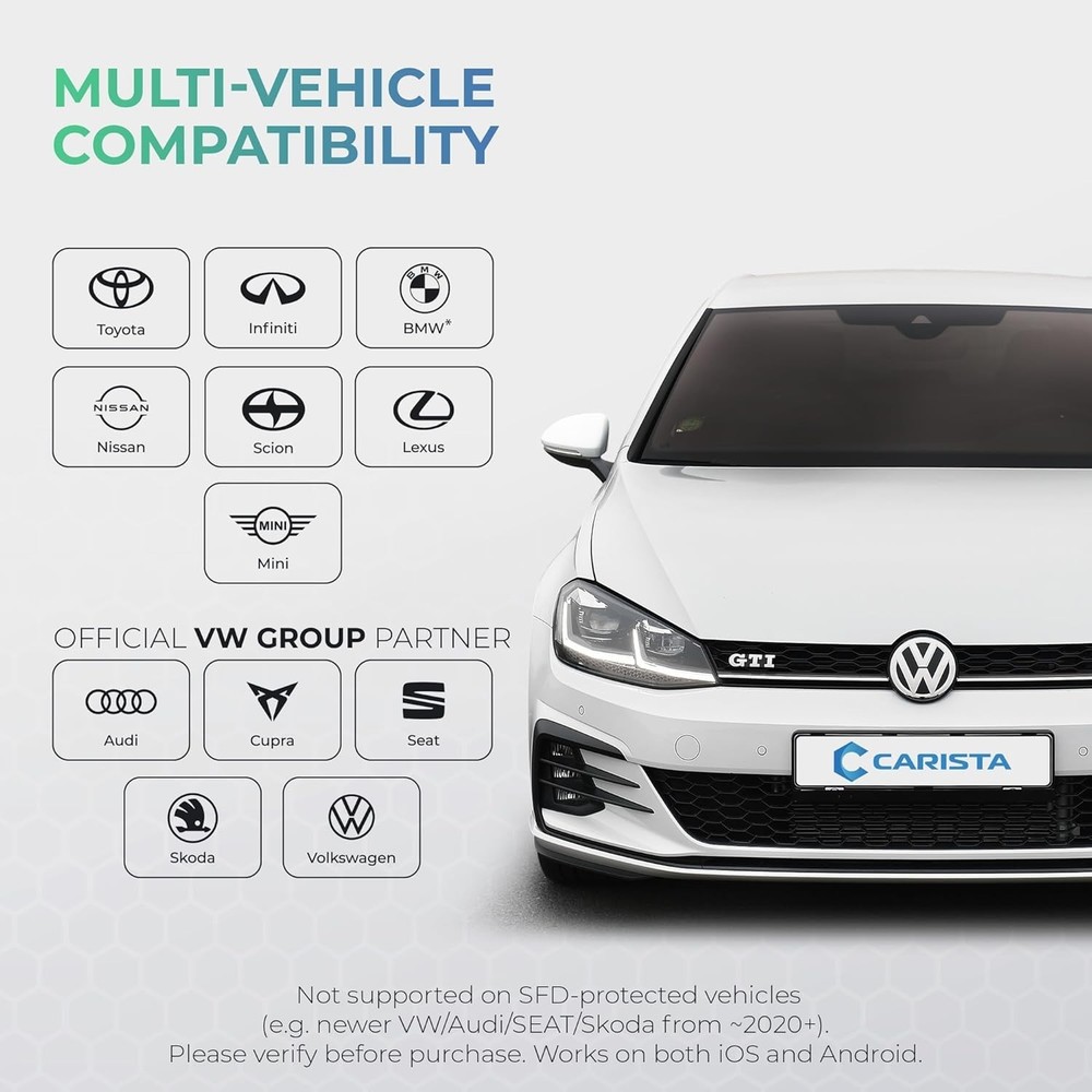 Carista OBD - Bluetooth OBD2 Scanner - Car Scanner Diagnostic Tool and Code