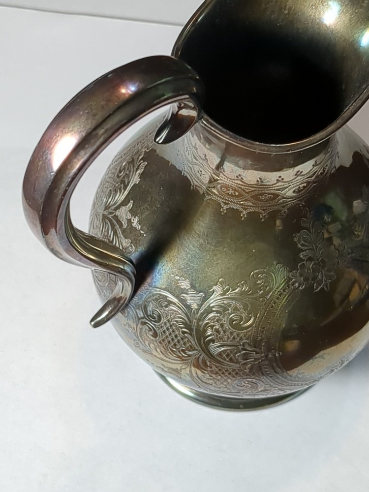 Elkington & Co Pitcher #5869 Clean Monogram Silver Plate