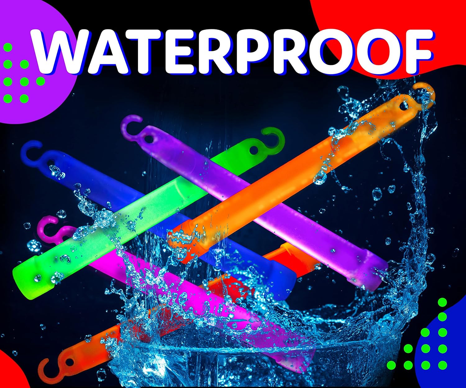 Glow Sticks Party Supplies for Kids and Adults (25Pk Assorted) - 6 Inch Bulk Glo