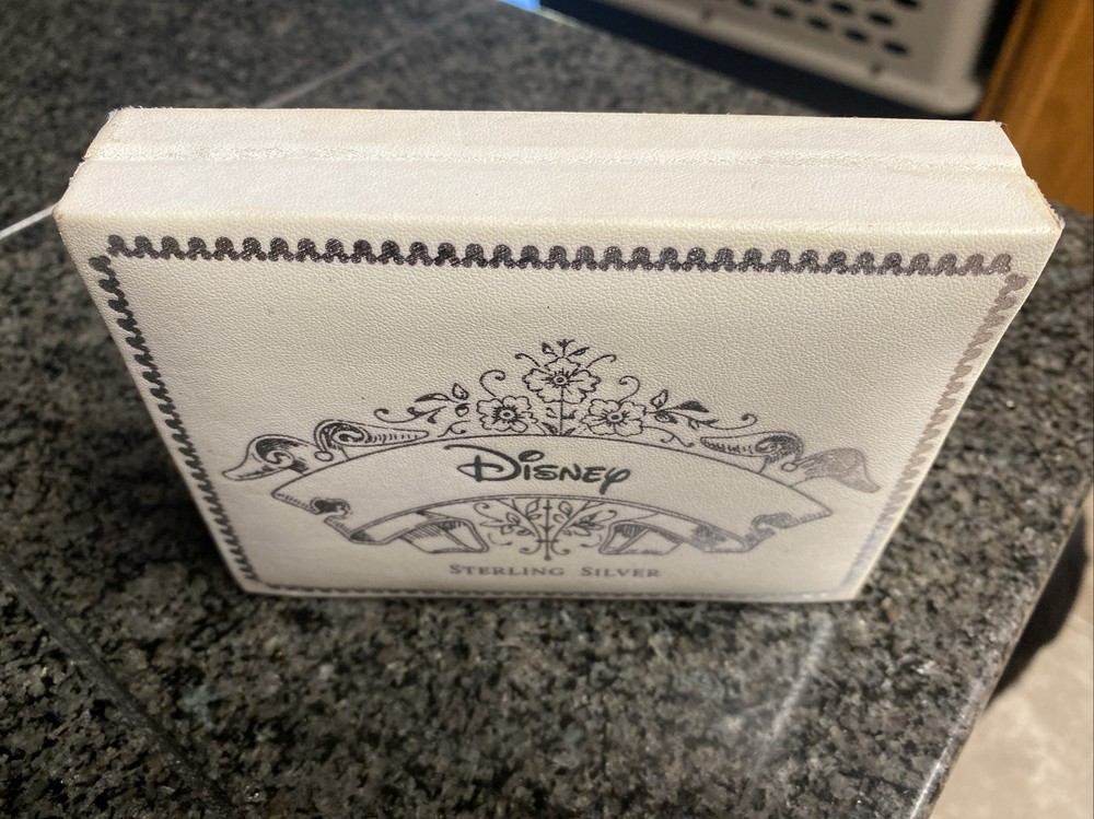 White Disney Sterling Silver Empty Box Metallic Silver Design
