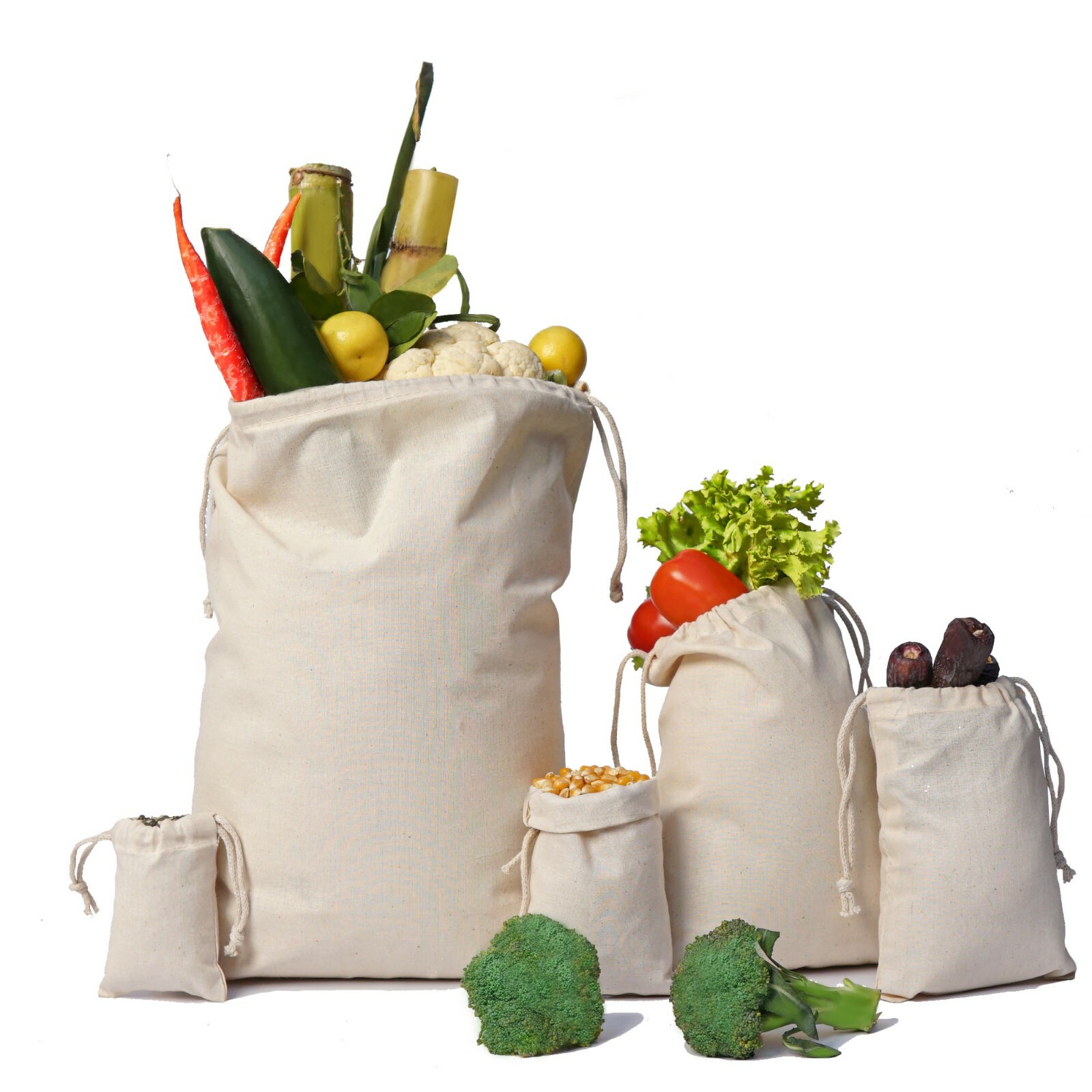 Biglotbags - 24 x 34 Inches Premium 100% Cotton Double Drawstring Muslin Bags