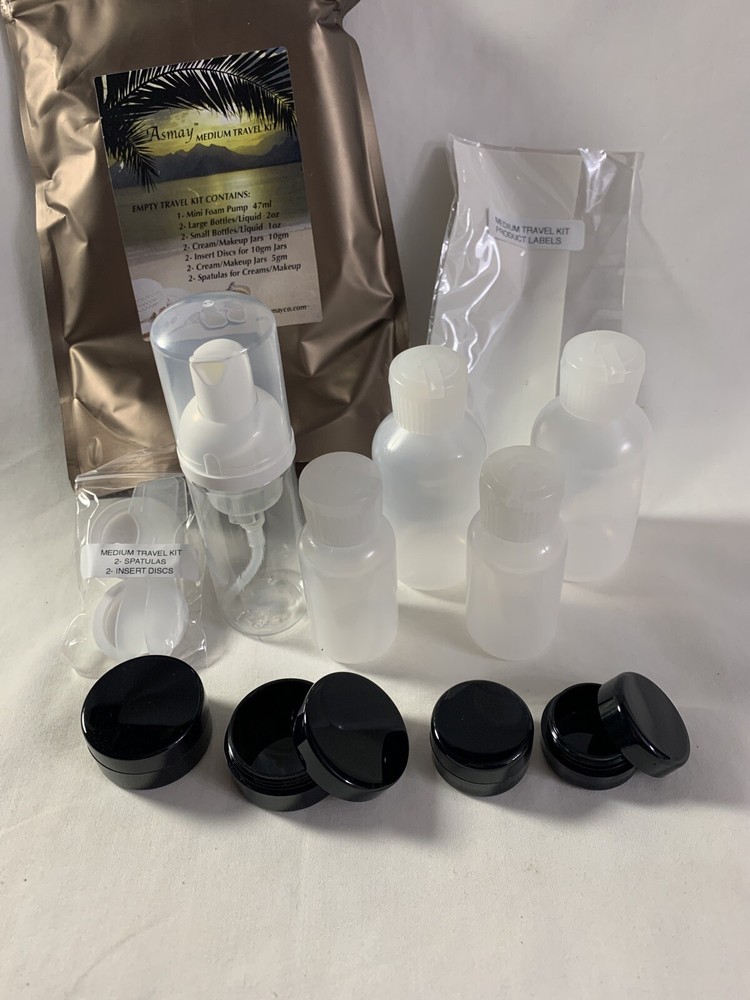 13 Piece Set Mini Travel Plastic Empty Make Up Container TraveKit ~ Asmay Medium