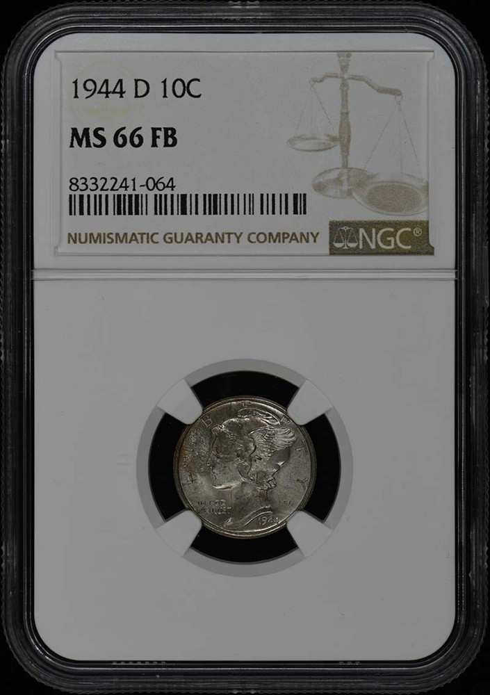 1944-D Mercury Dime 10C NGC MS66FB