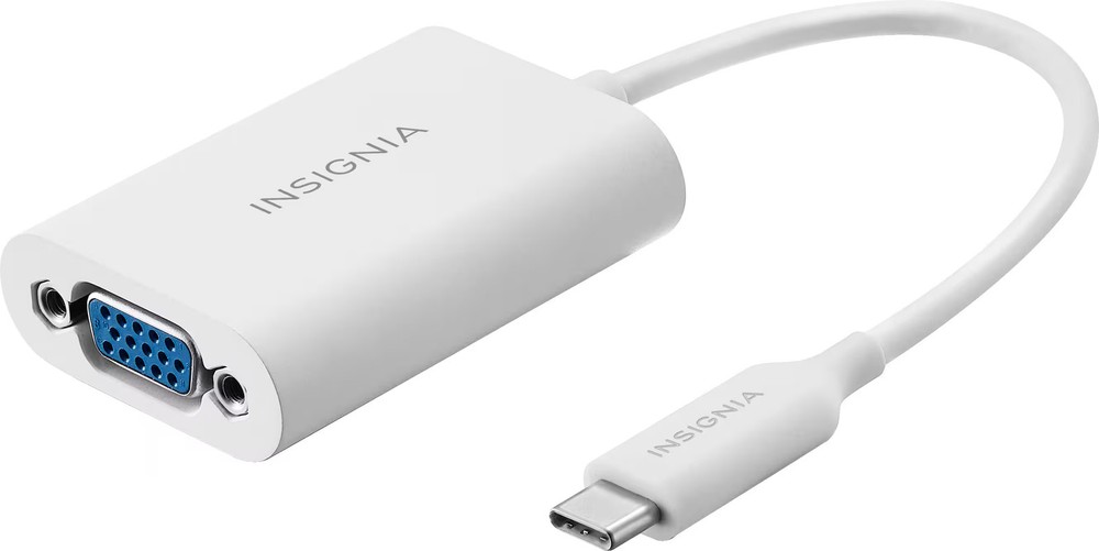 Insignia- USB-C-to-VGA Adapter - White