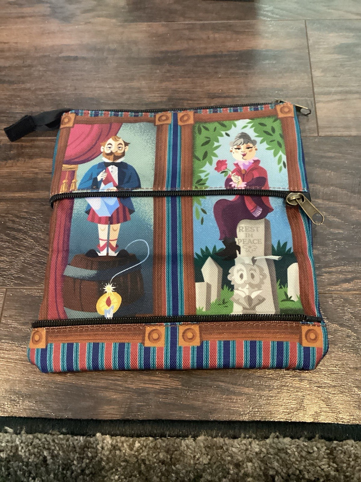 Disney Haunted Mansion Stretching Room Portraits Bag Zip Pouch