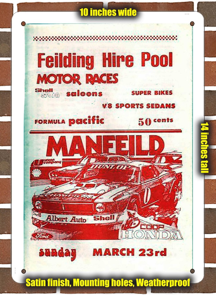 Metal Sign - 1980 Manfeild Circuit Racing Program - 10x14 inches