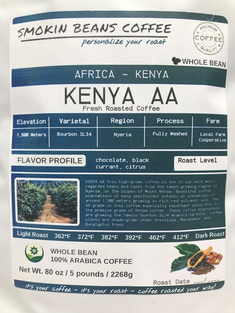 8oz/5lb - Kenya AA – Africa – Premium Fresh Roasted To Order Coffee