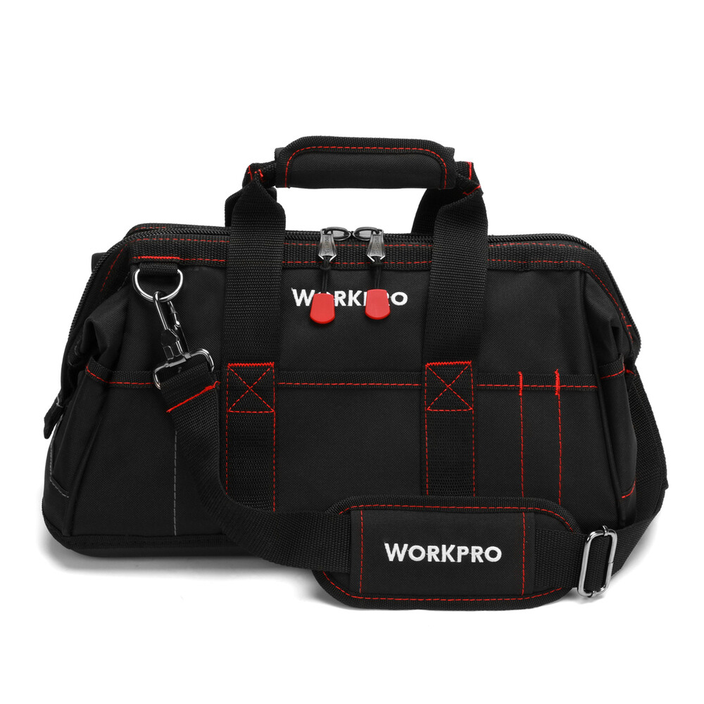 WORKPRO 16" Zipper Wide Mouth Tool Storage Bag Case Large Capacity w/21 Pockets