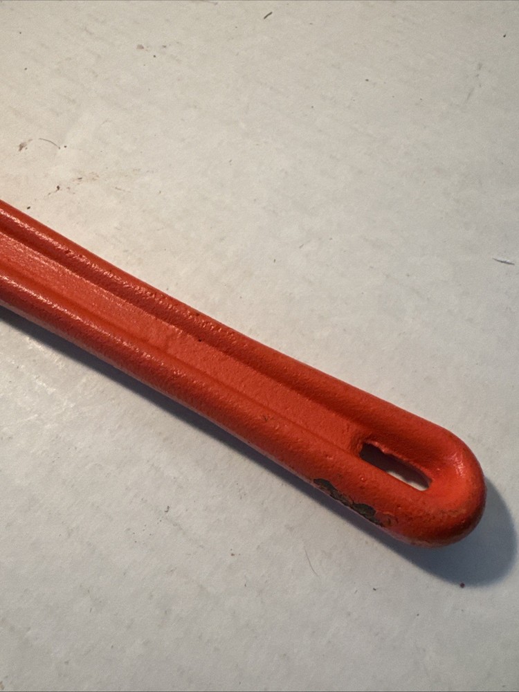 10" Pipe Wrench Cast Iron HEAVY NICE ORANGE Pittsburgh