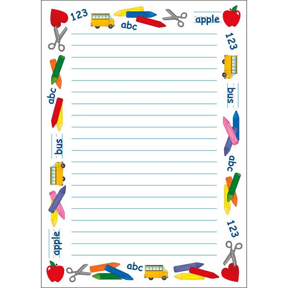 Creative Shapes School Time/Lined Large Notepad